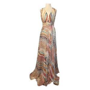 Spy Zone Exchange Mixed Print Flowy Chiffon Maxi‎ Dress S
